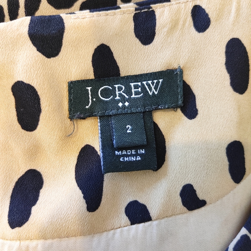 JCREW LEOPARD SHIFT DRESS WITH POCKETS, CAMEL/BLACK  2 - Picture 7 of 9